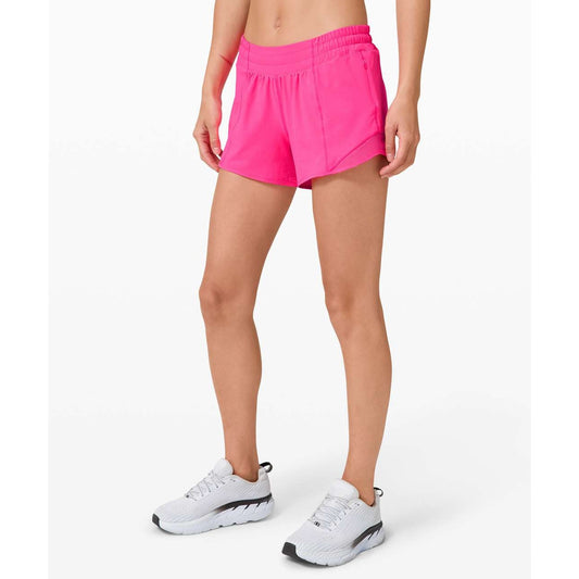 Lululemon Hotty Hot Lined Running Short II Long 4" Pink Highlight 6 Tall