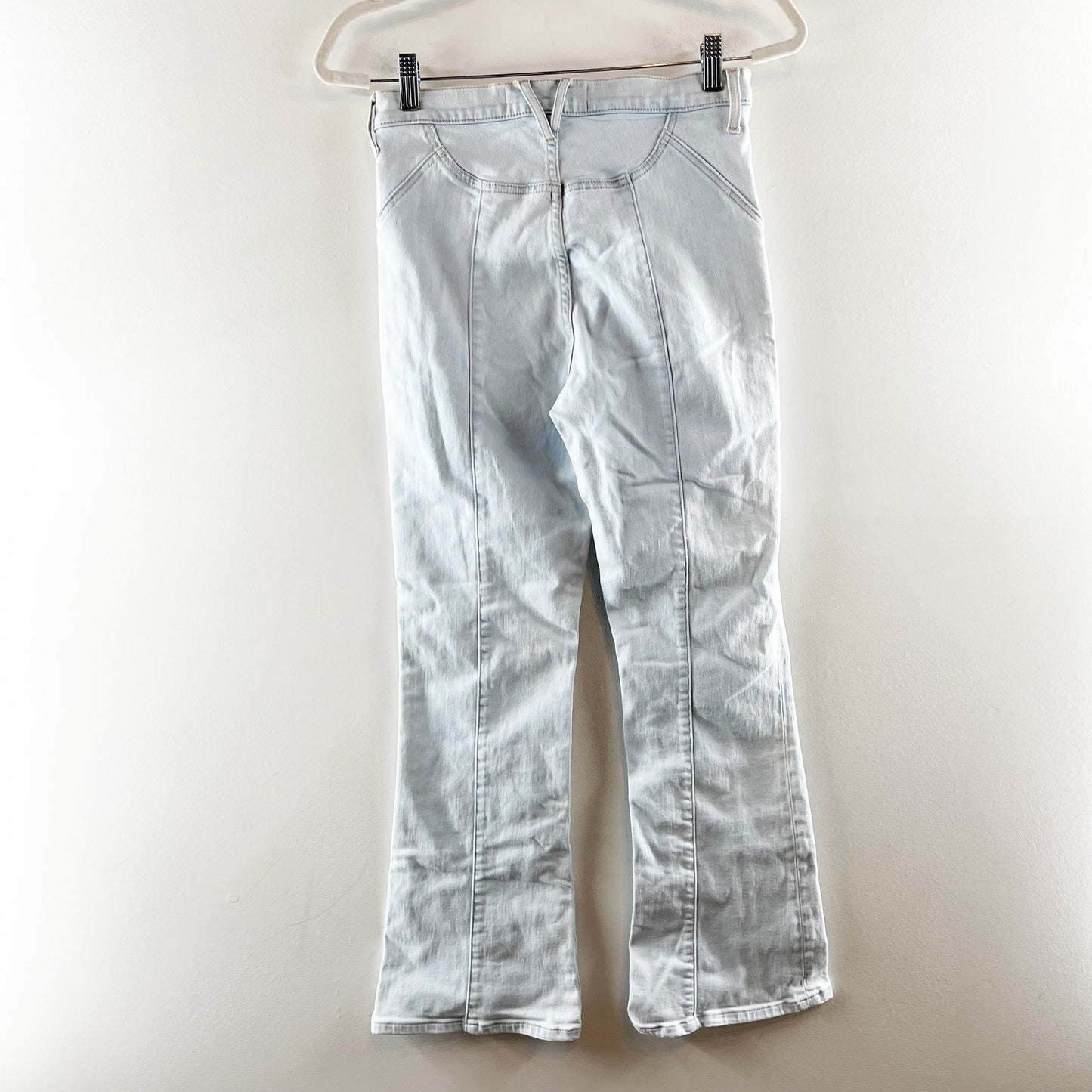 Veronica Beard Carson High Rise Ankle Flare Jeans Light Aspen Wash Blue 27