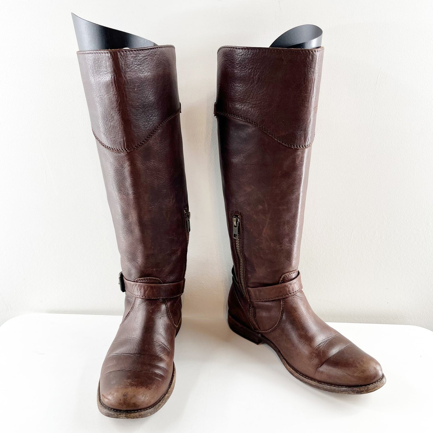 Frye Knee High Leather Phillip Equestrian Riding Boots Dark Brown 9
