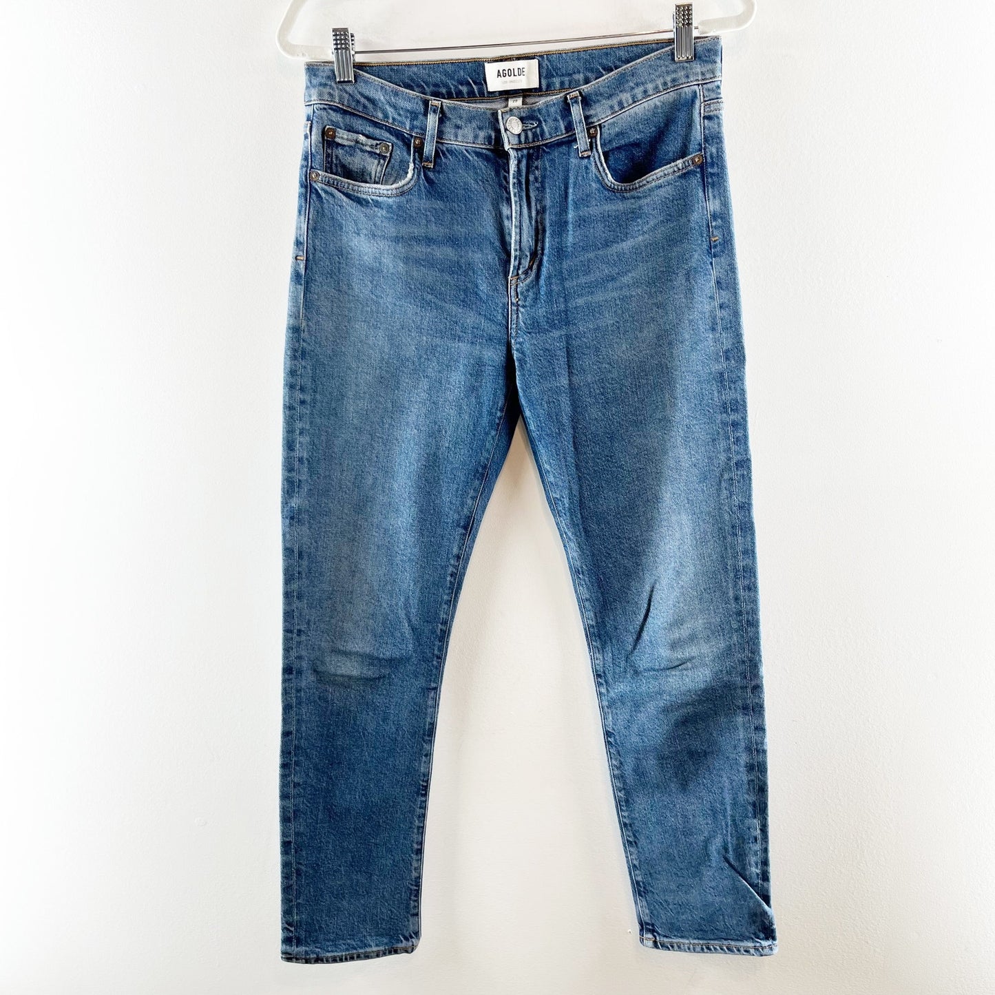 AGOLDE Toni Mid Rise Ankle Slim Skinny Jeans Cotton Blue 29 / 8