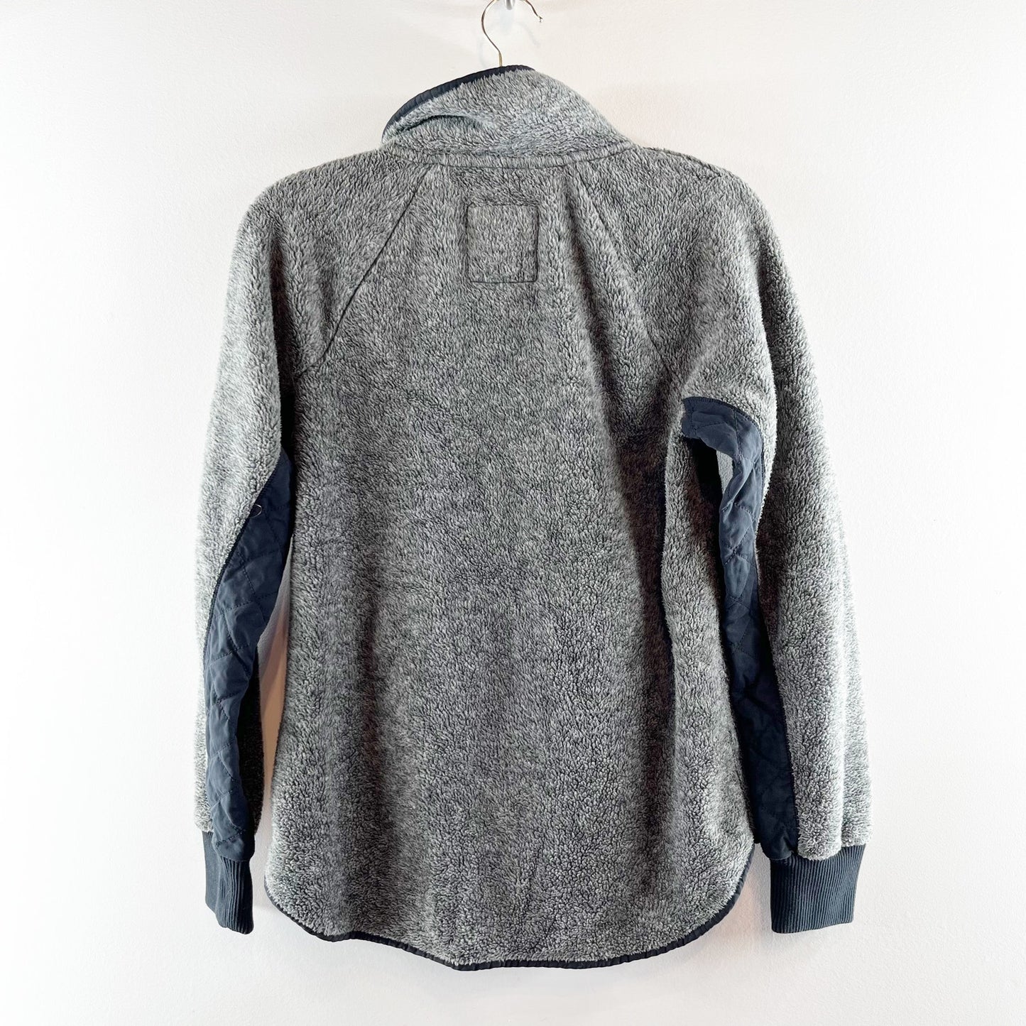 Abercrombie & Fitch Asymmetrical Snap Fleece Jacket Gray Blue Small
