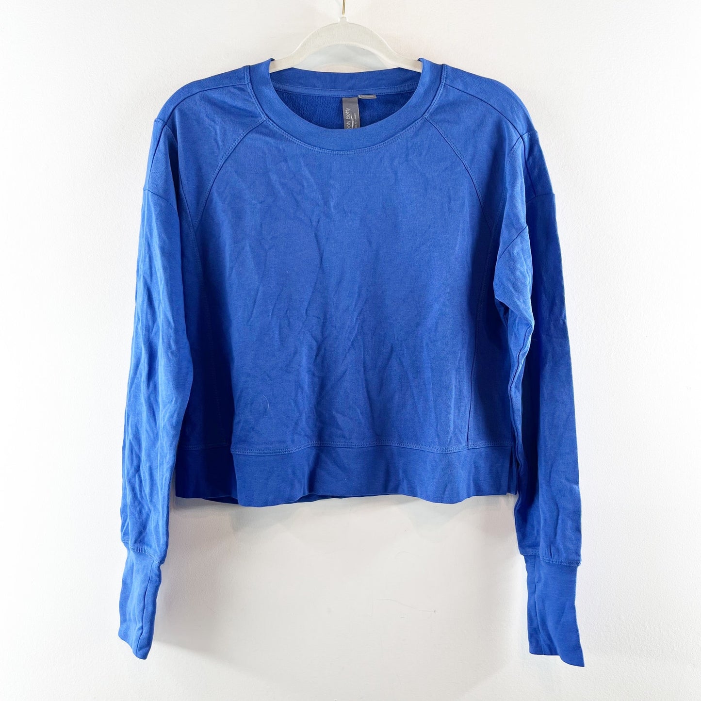 Sweaty Betty After Class Crop Long Sleeve Sweatshirt Hour Blue XS