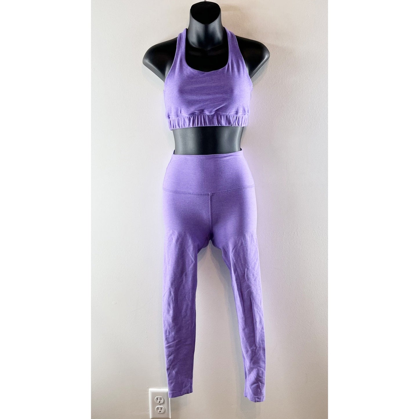 Beyond Yoga Spacedye In A Twist Sports Bra And Leggings Matching Set Purple S/M