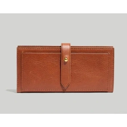 Madewell Leather Bifold Post Wallet English Saddle Brown