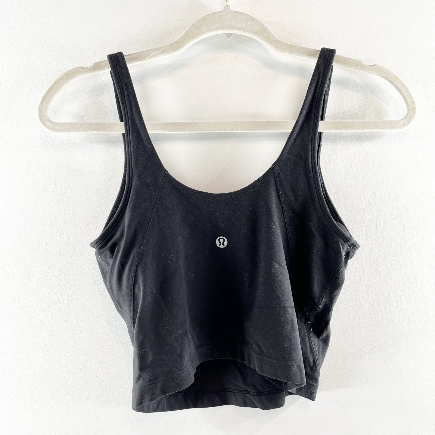 Lululemon Athletica Align Cropped Yoga Tank Top w Built in Bra Black 6