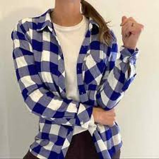 Rails Hunter Button Down Long Sleeve Buffalo Check Plaid Shirt Blue White Small