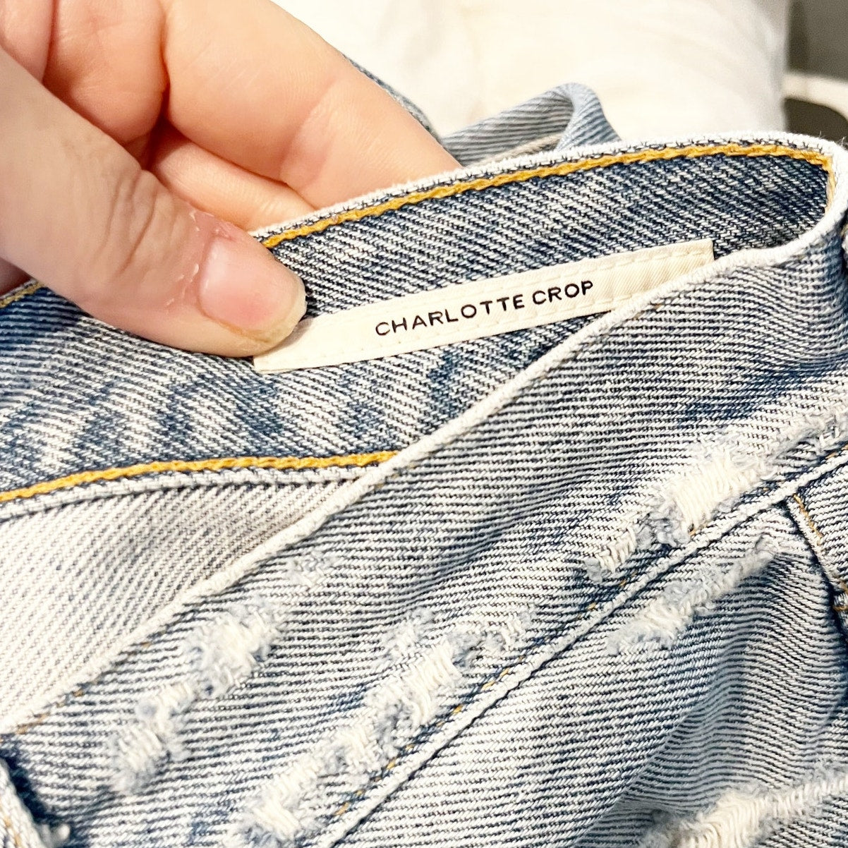 Citizens of Humanity Charlotte Crop Straight Leg Button Fly Mid Rise Jeans Blue