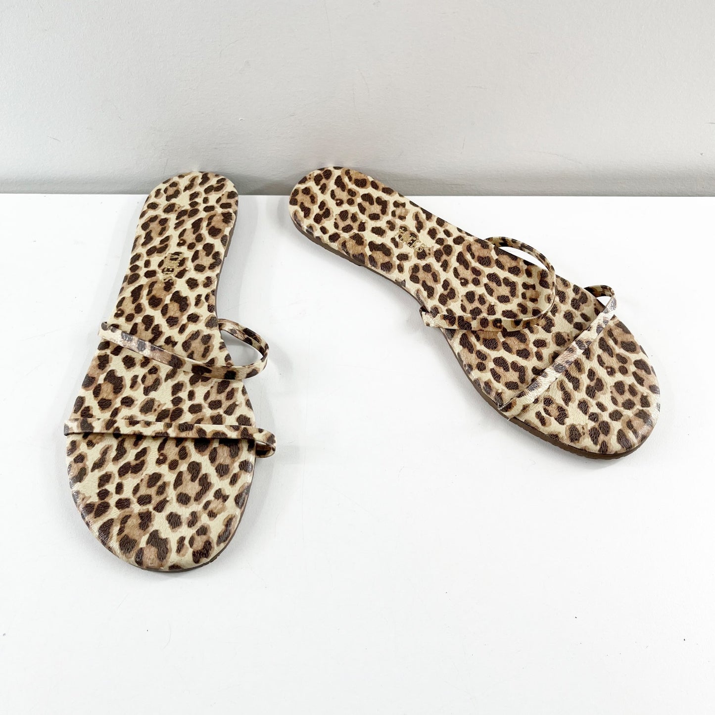Tkees Double Strap Slide Sandals Leopard Tan Black 11