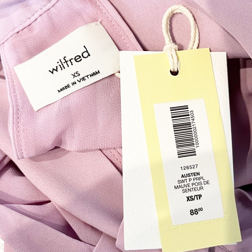 Wilfred Aritzia Austen Mauve Pink Sweet Pea Purple Swing Tank Top XS
