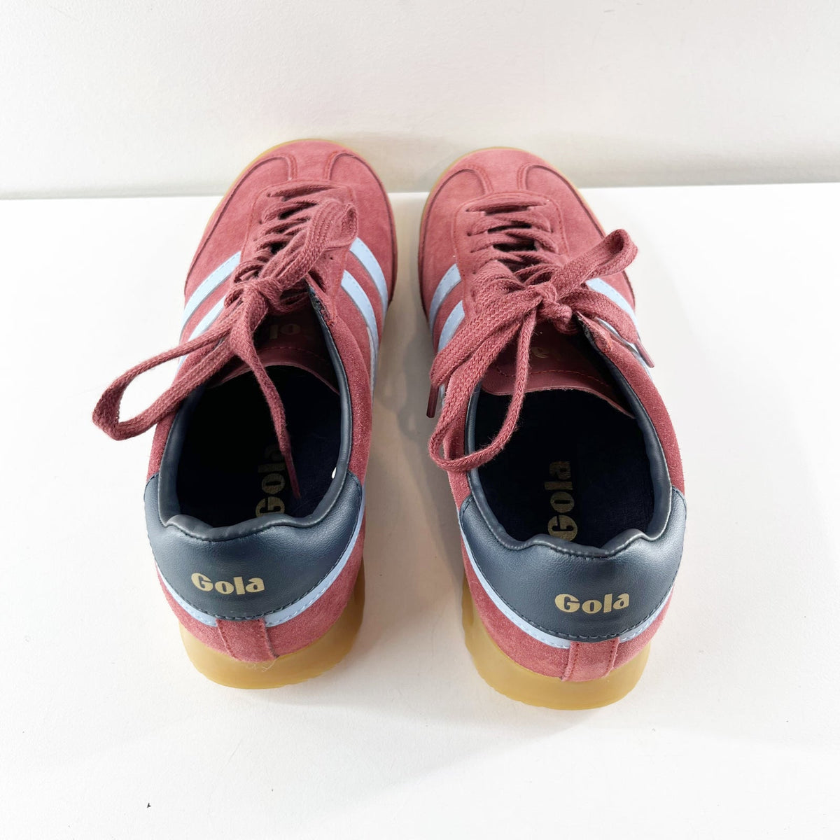 Gola Classics Torpedo Calf Suede Low Top Trainers Sneakers Red 7.5