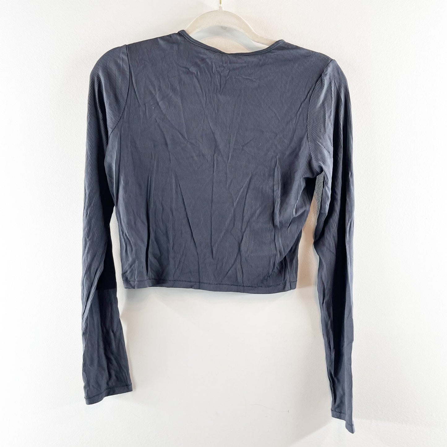 SKIMS Soft Lounge Long Sleeve Crop Tee Shirt Top Graphite Gray Medium