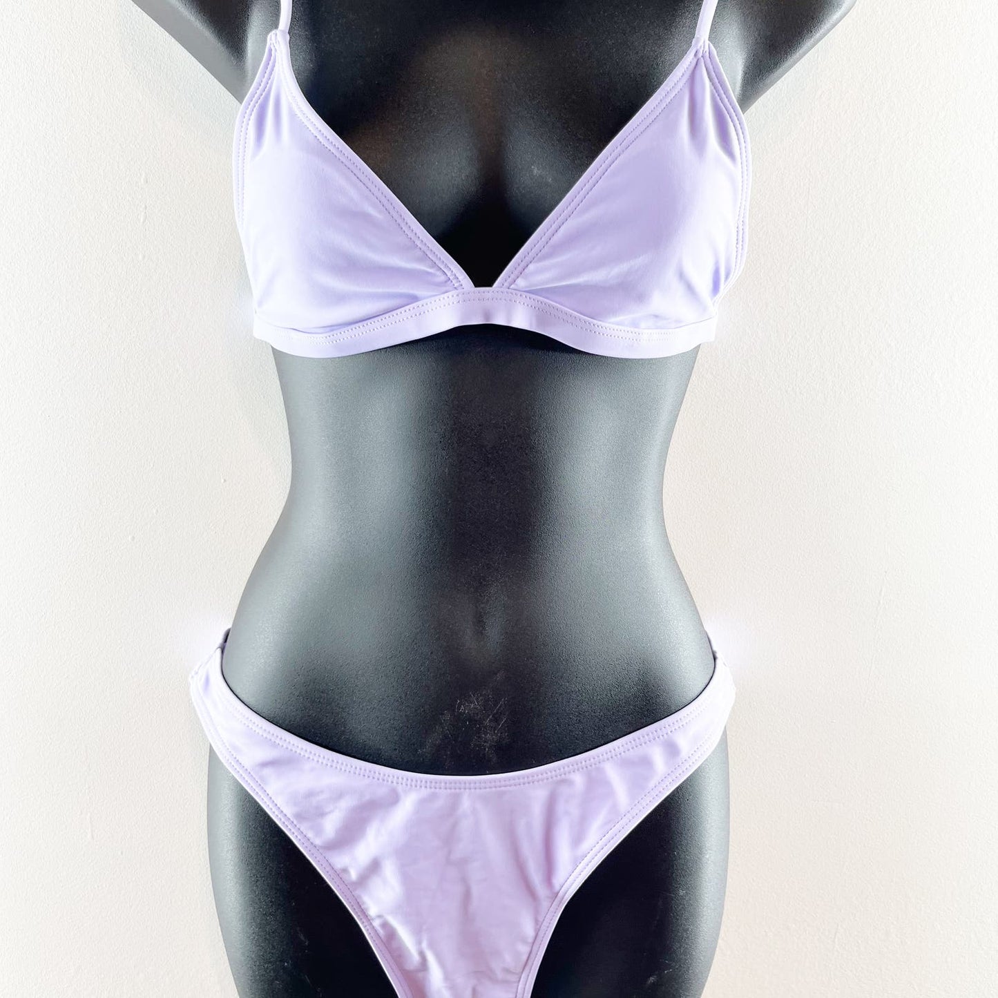 Two Piece Triangle Bikini Swimsuit Bathing Suit Lilac Purple Medium