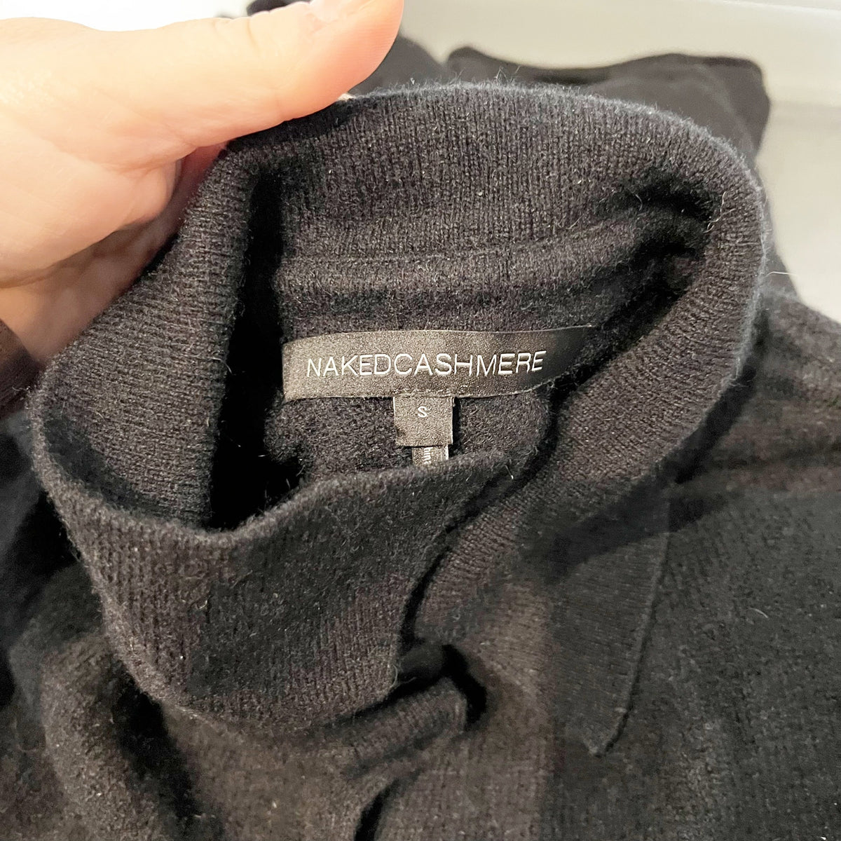 Naked Cashmere Rue Long Sleeve Button Up Polo Shirt Sweater Black Small