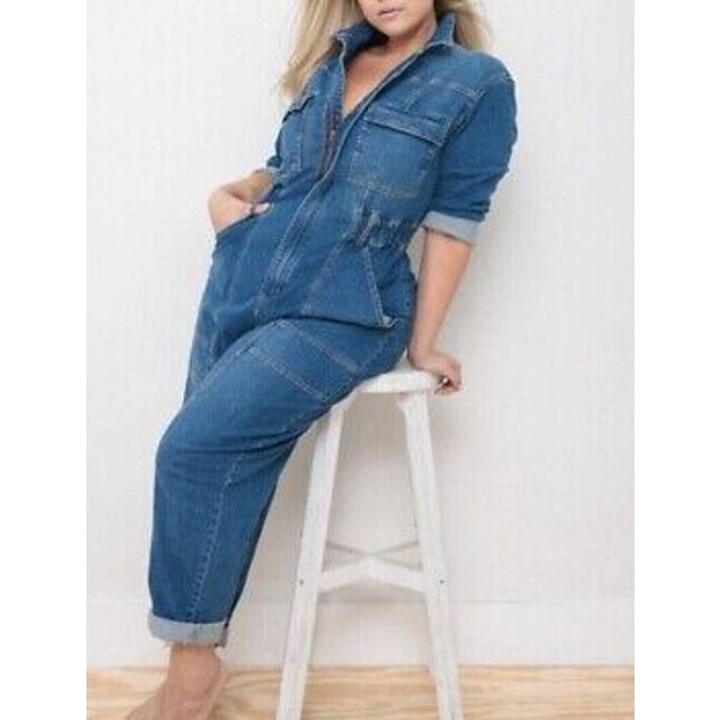 Universal Thread Denim Long Sleeve Coverall Utility Jumpsuit Blue 12