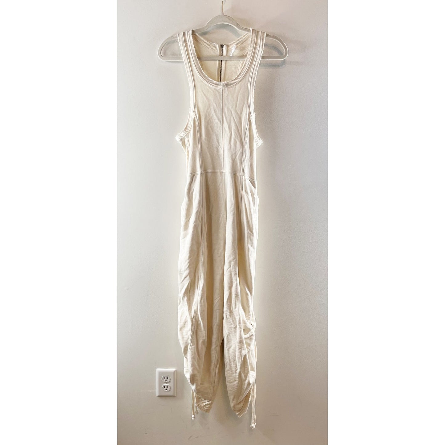 Anthropologie Daily Practice Sleeveless Relaxed Fit Wide Leg Jumpsuit Cream MP