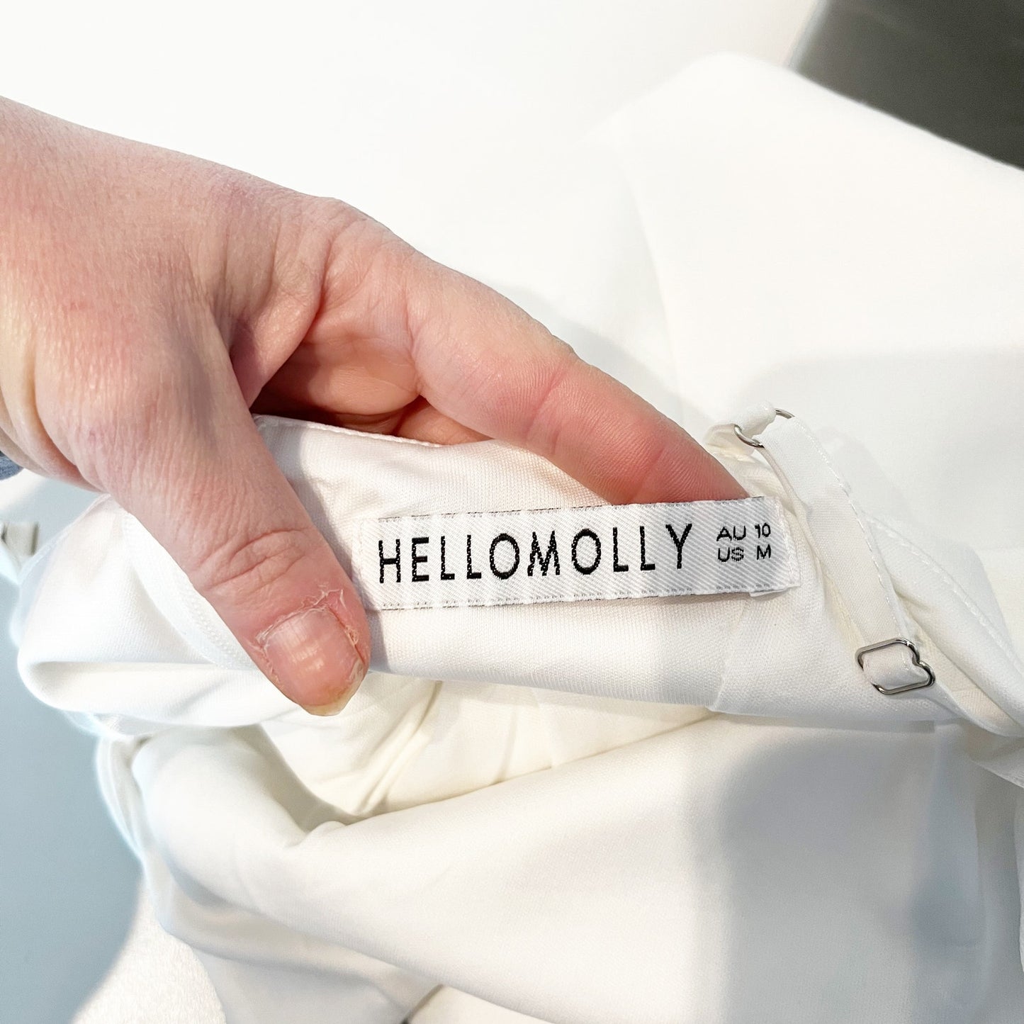 Hello Molly Ruffle Hem Sleeveless Mini Dress White Medium