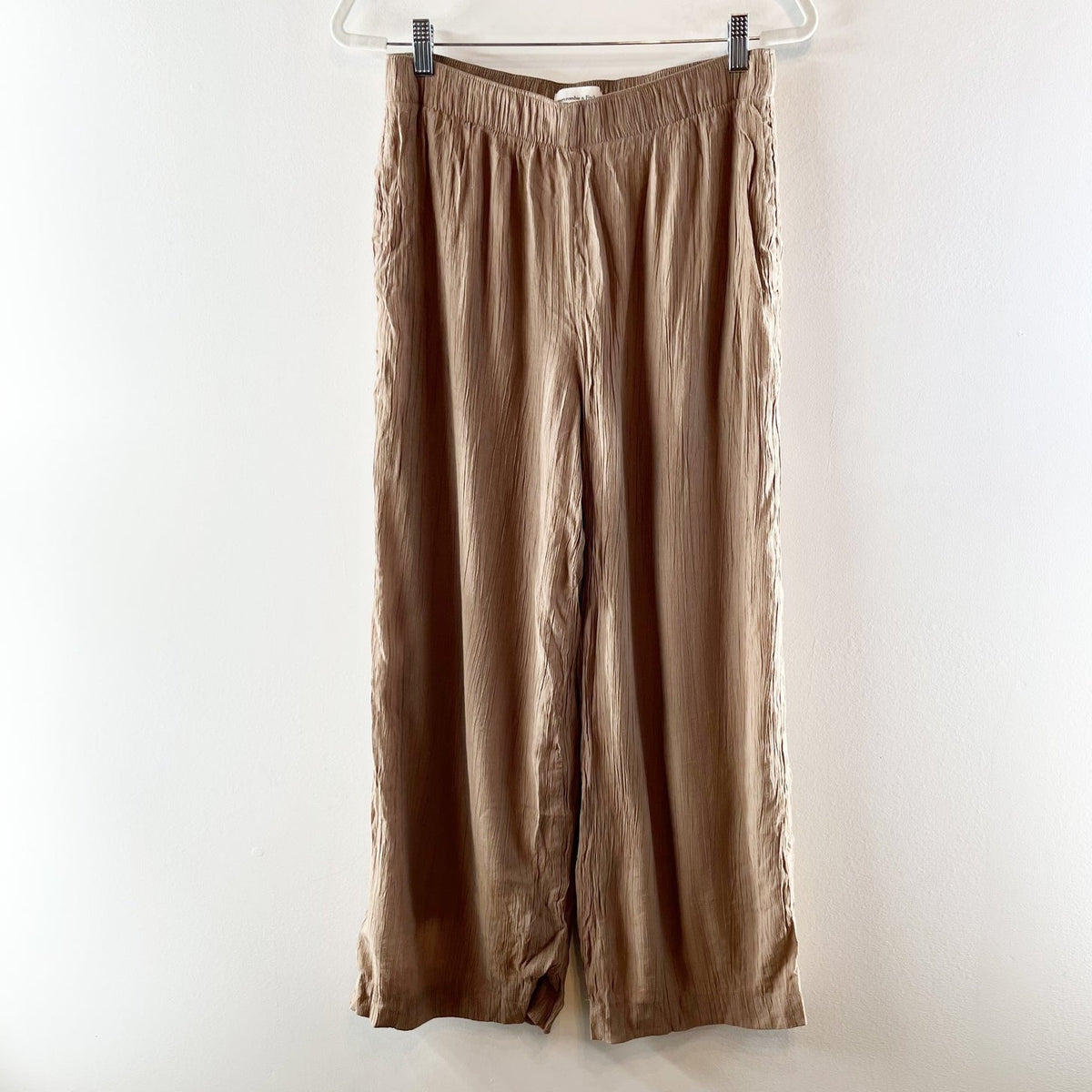 Abercrombie & Fitch Pull On Elastic Waist Wide Leg Lounge Pants Brown Medium