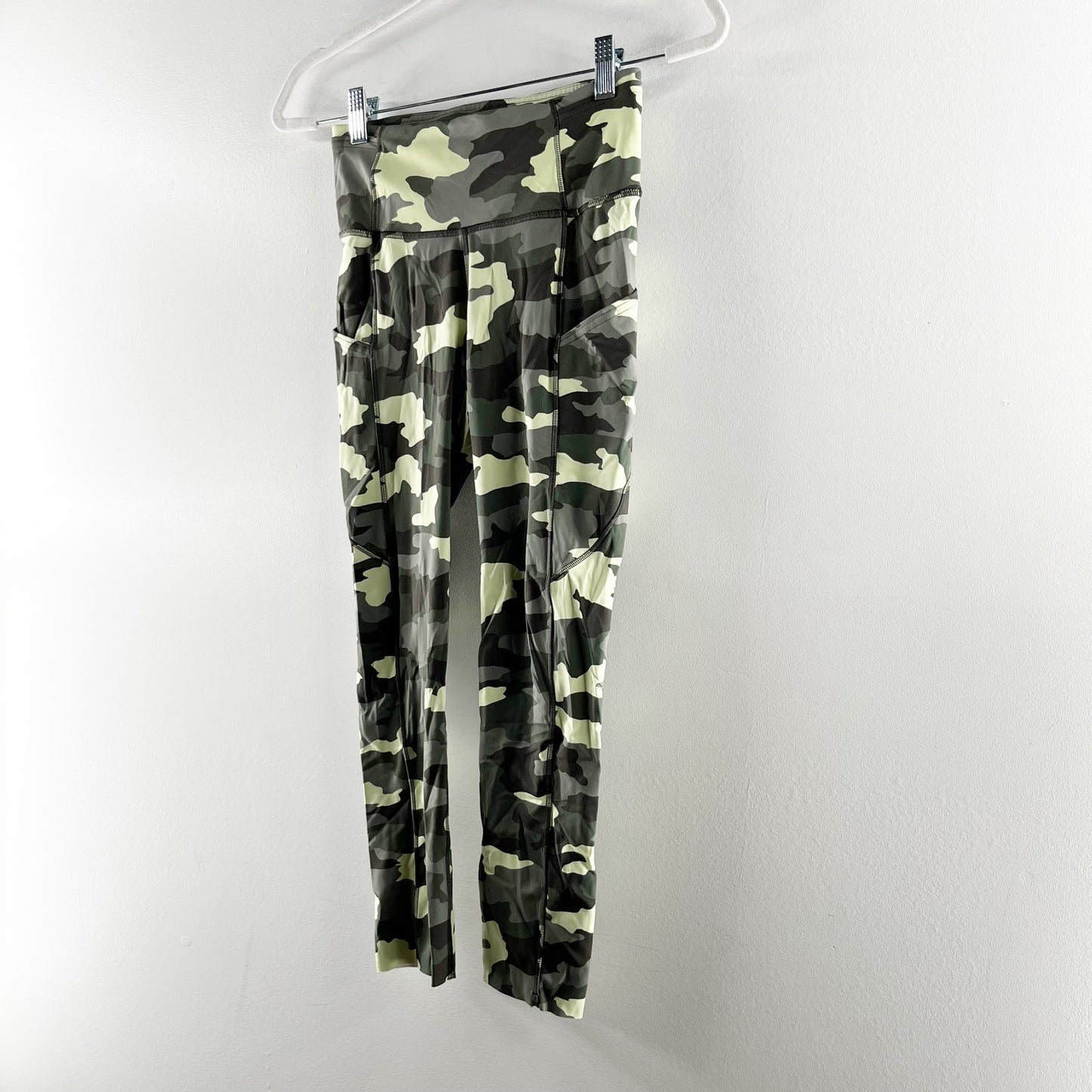 Lululemon Fast and Free High Rise Crop 23" Heritage 365 Camo Crispin Green Multi