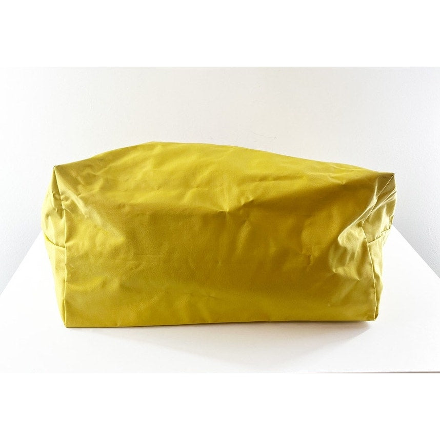 Longchamp Nylon Medium Le Pliage Tote Handbag Yellow Brown