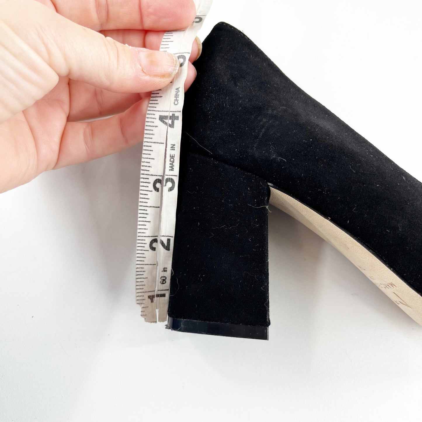 Marc Fisher Zala Pointed Toe Suede Block Heel Pumps Black 7