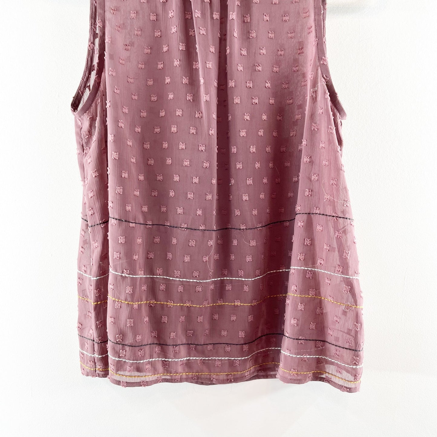 Dolan by Anthropologie Ida Sleeveless Smocked Mock Neck Blouse Top Maroon XS