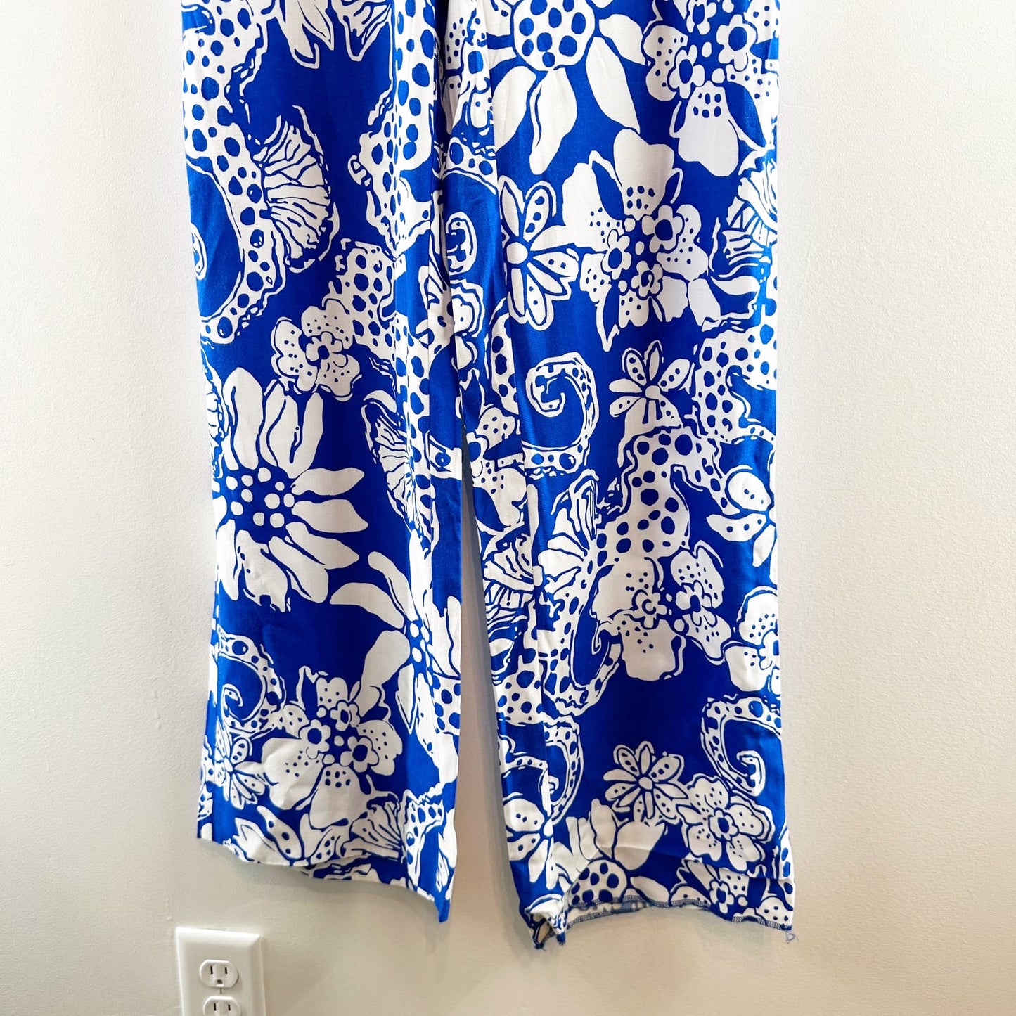 Lilly Pulitzer Cambridge Palazzo Printed Wide Leg Pants Blue XS