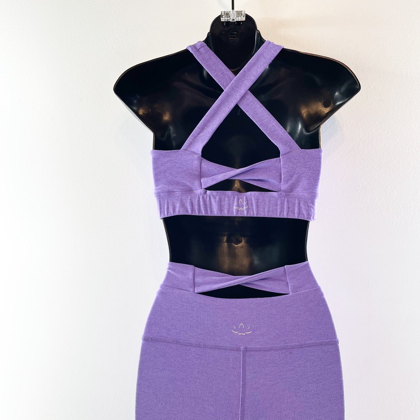Beyond Yoga Spacedye In A Twist Sports Bra And Leggings Matching Set Purple S/M
