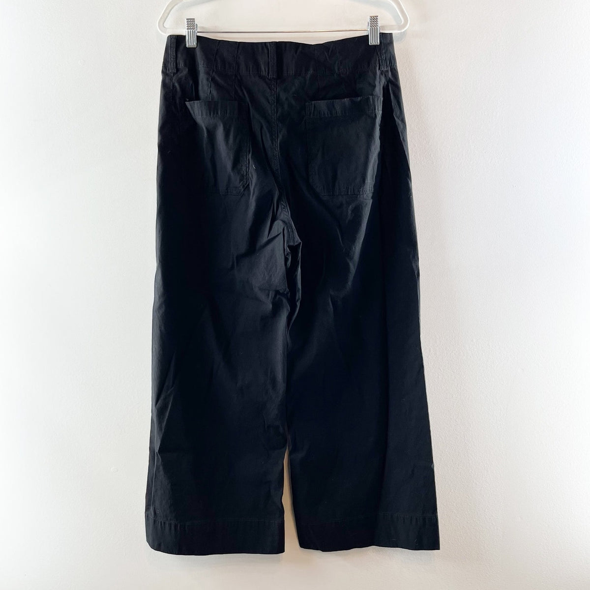 Maeve Anthropologie The Colette High Rise Cropped Wide Leg Pants Black 31 / 12