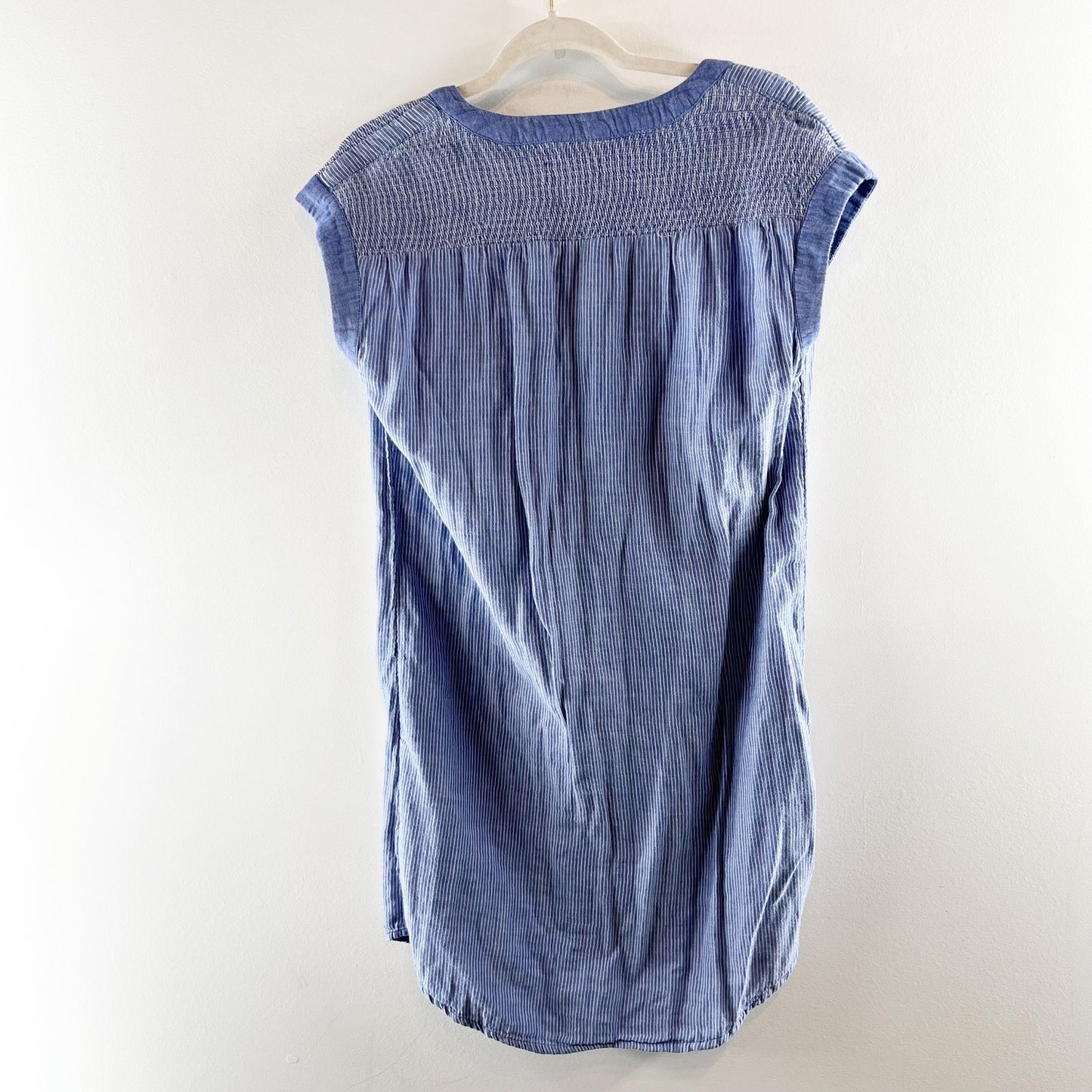 Vineyard Vines Belle Sleeveless Striped Cotton Mini Tunic Dress Blue Small