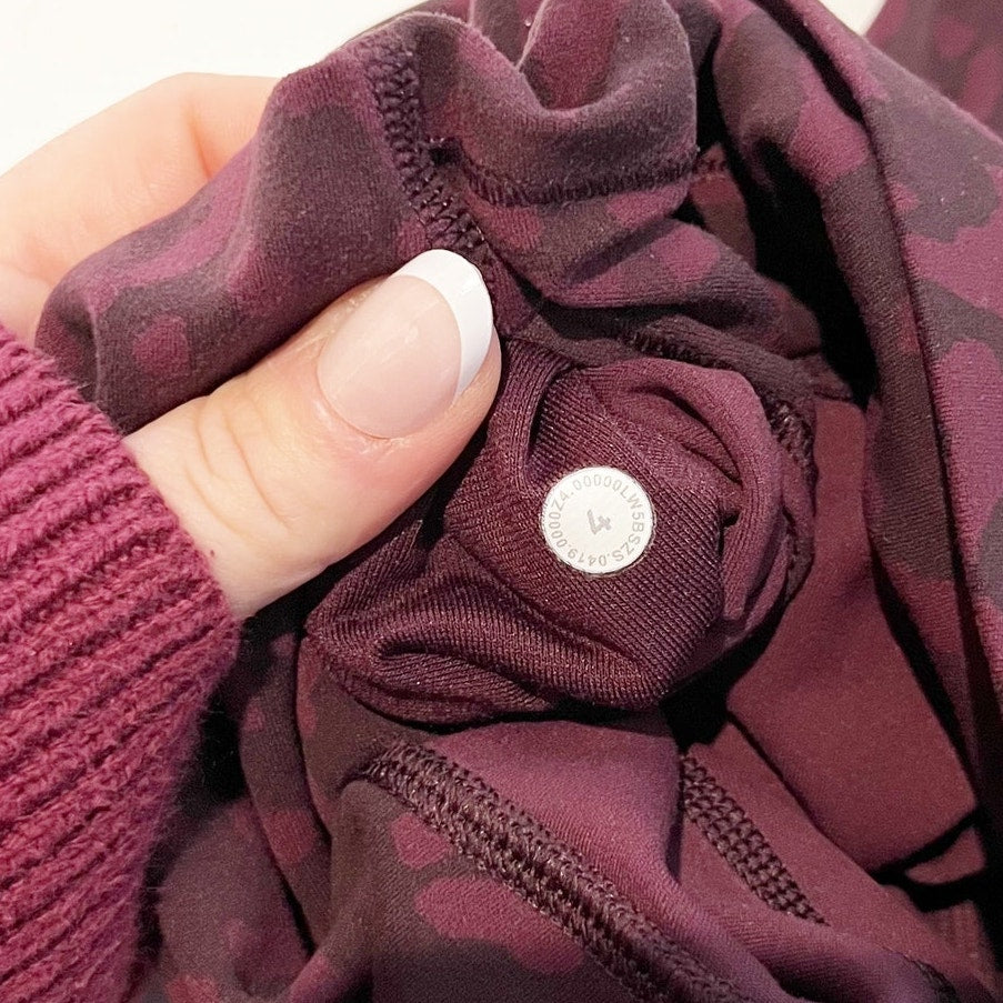 Lululemon Align Yoga Leggings Pant 28" Formation Camo Dark Adobe Multi Maroon 4