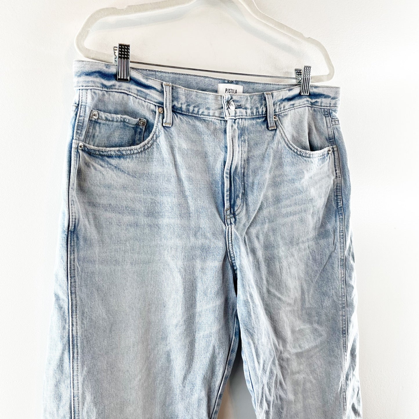 Pistola Seamed Kacey Cotton Blend Mid Rise Straight Leg Jeans Berkeley 31