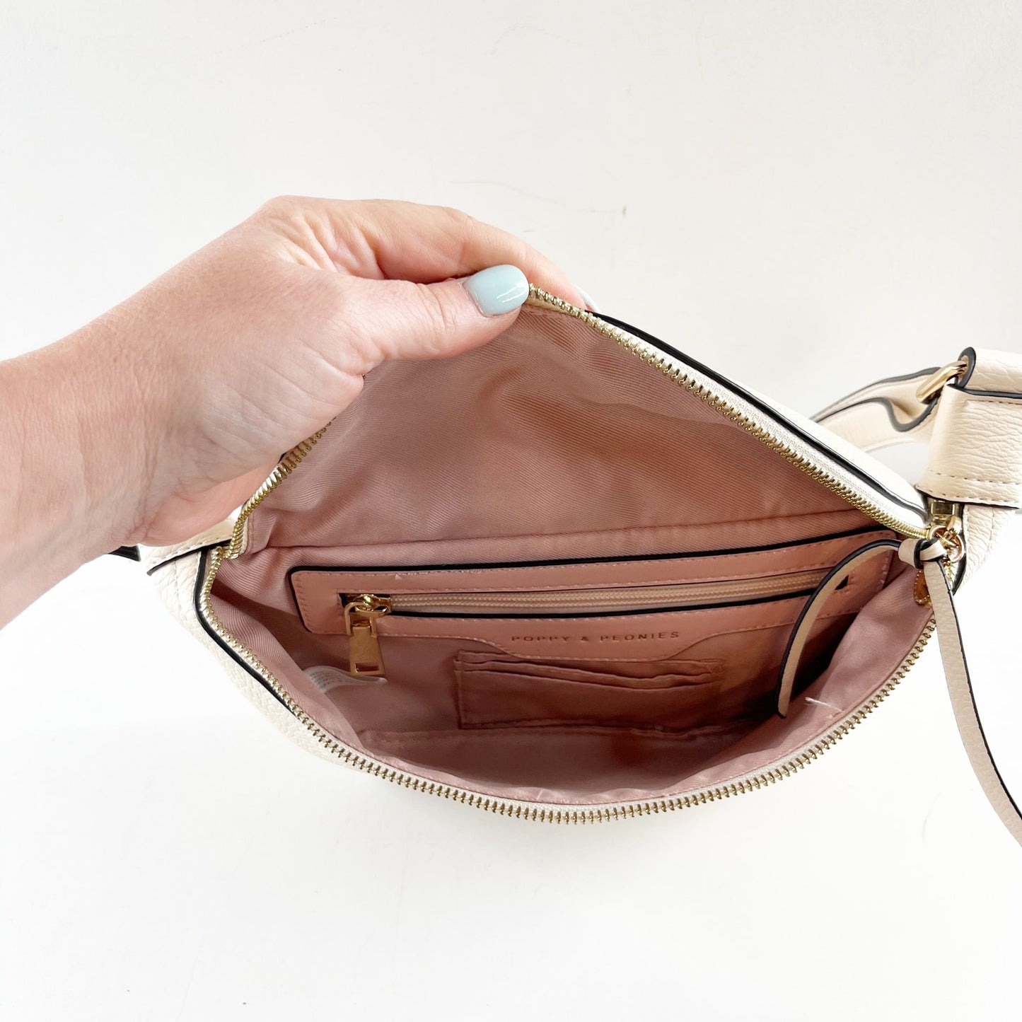 Poppy and Peonies The Sidekick Bum Crossbody Shoulder Bag Cream