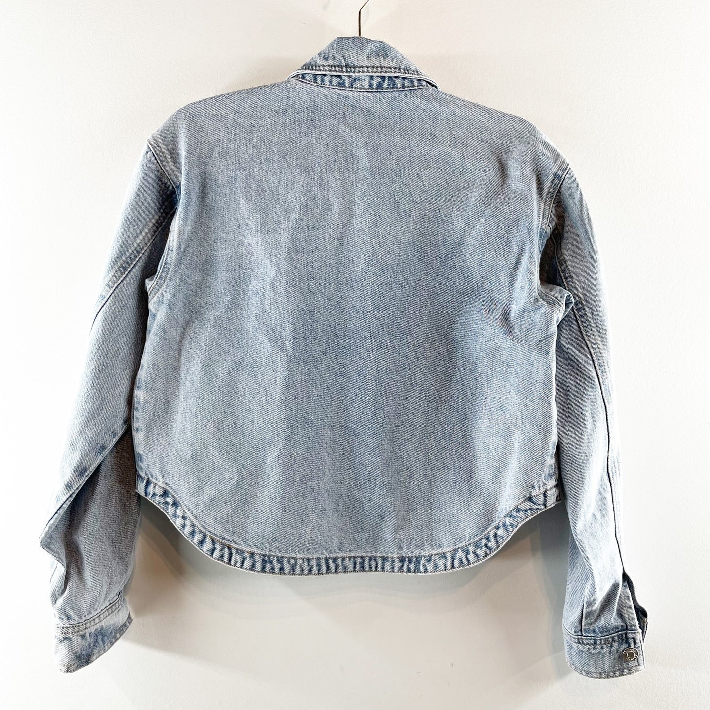 Z Supply All Day Cropped Denim Jacket Shacket Sunbleached Indigo Blue XS