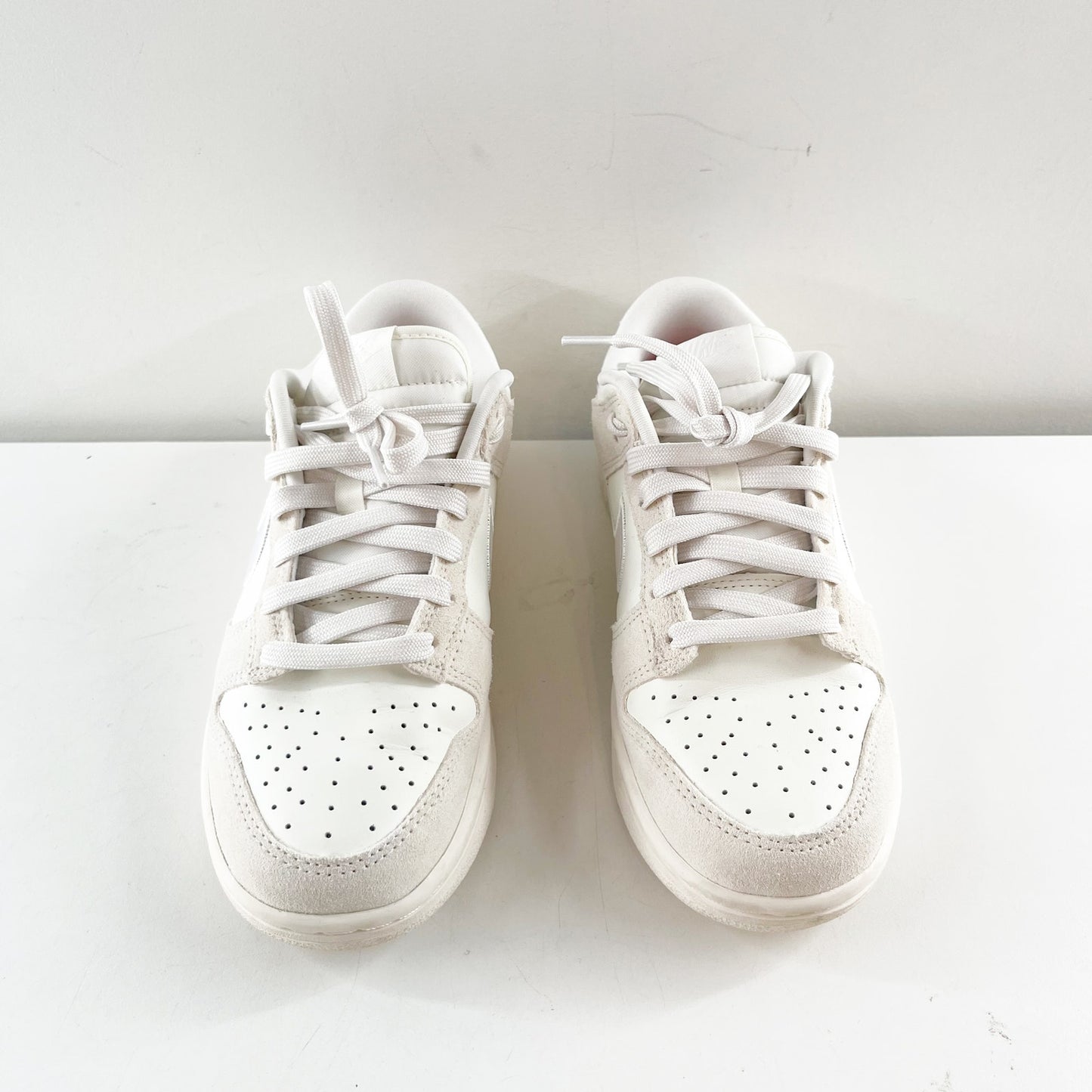 Nike Dunk Low Iridescent Swoosh Sneakers White 7.5