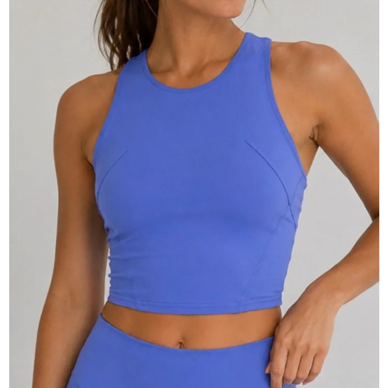 Lululemon Invigorate Training Crop Tank Top Indigo Blue 6