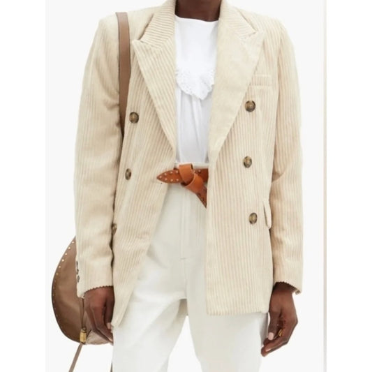 Rowing Blazers x Target Corduroy Gold Button Long Sleeve Blazer Jacket Cream XS