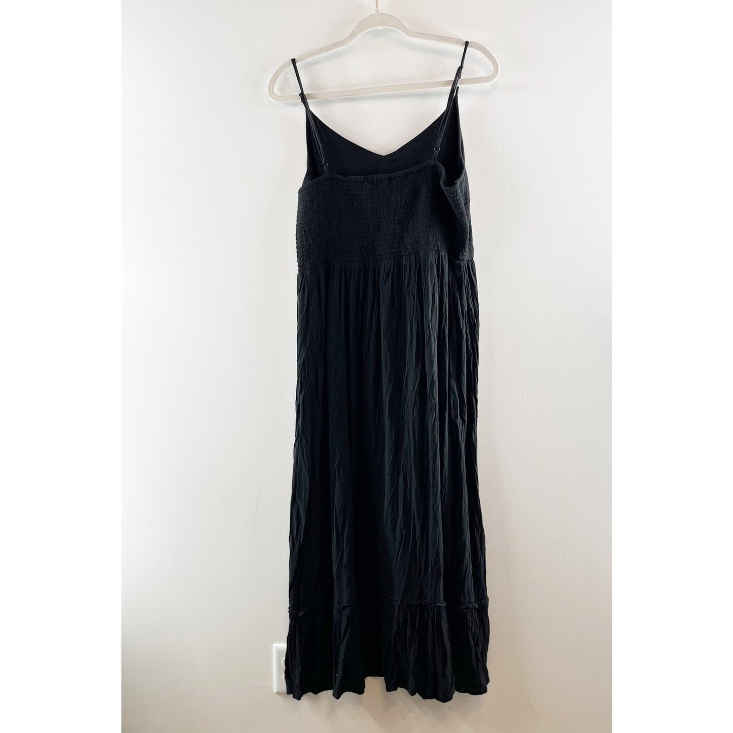 Aerie Maxi Cutout Tiered Dress Black XL