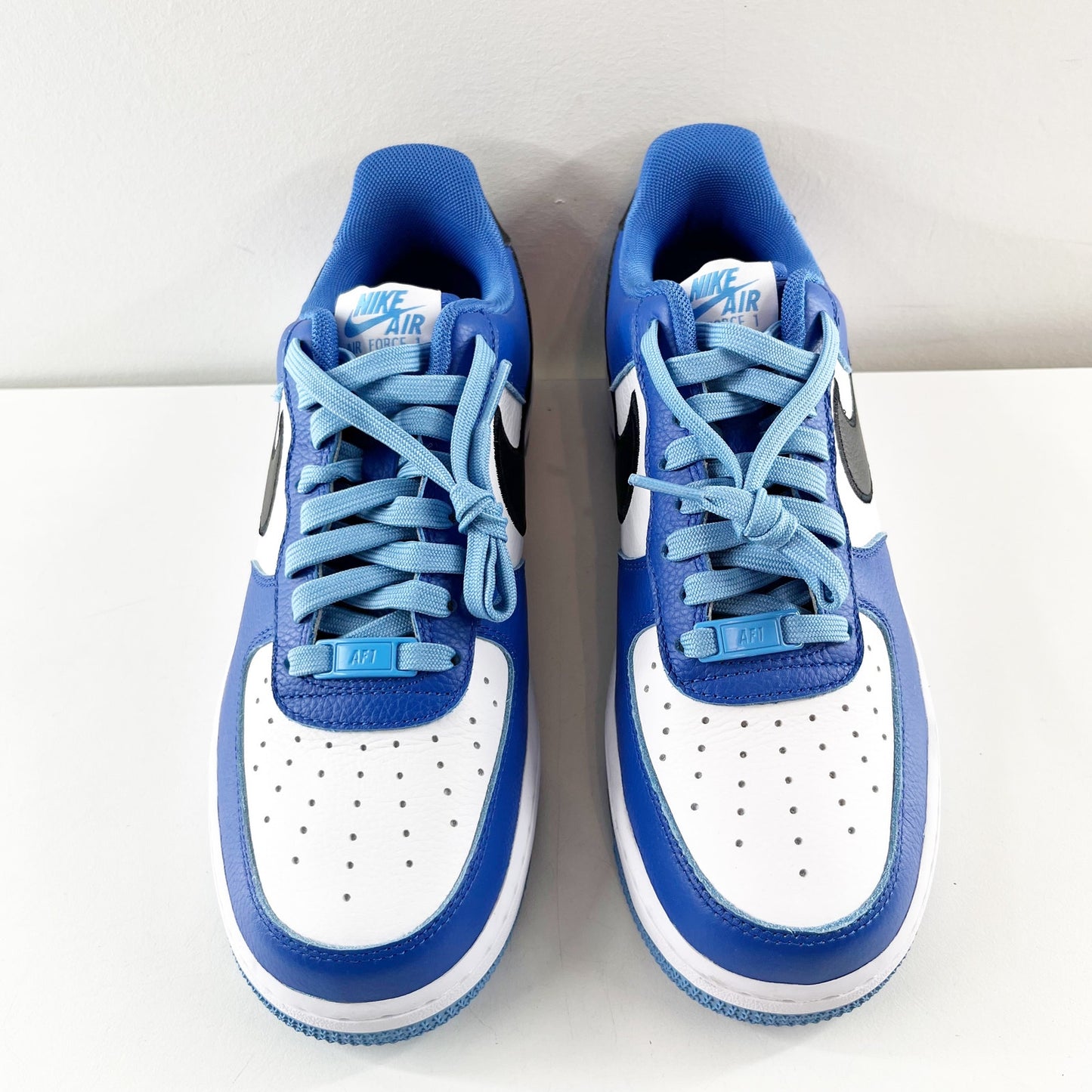 Nike Air Force 1 Low By You Lace Up Dunks Sneakers Blue White Black 9.5