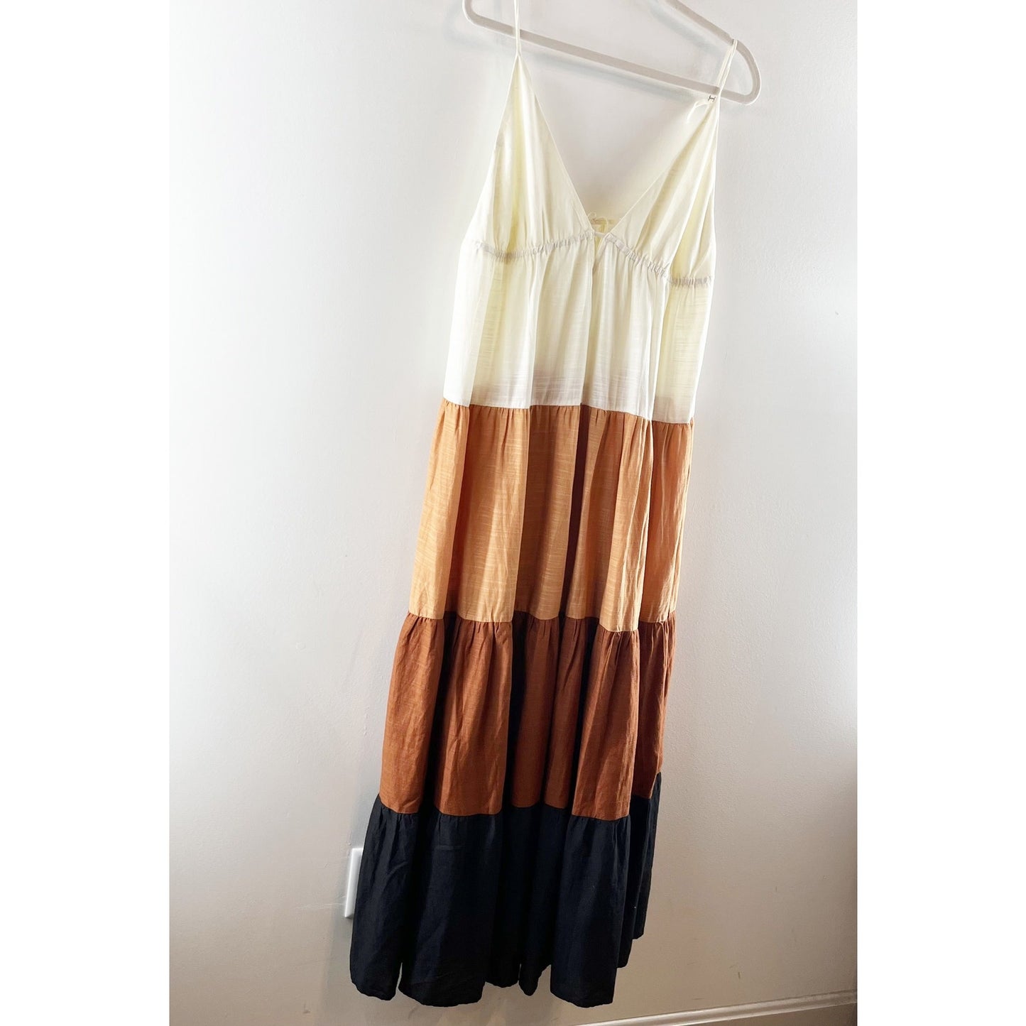 Anthropologie The Raya Colorblock Sleeveless Tiered Maxi Dress Multicolor XL