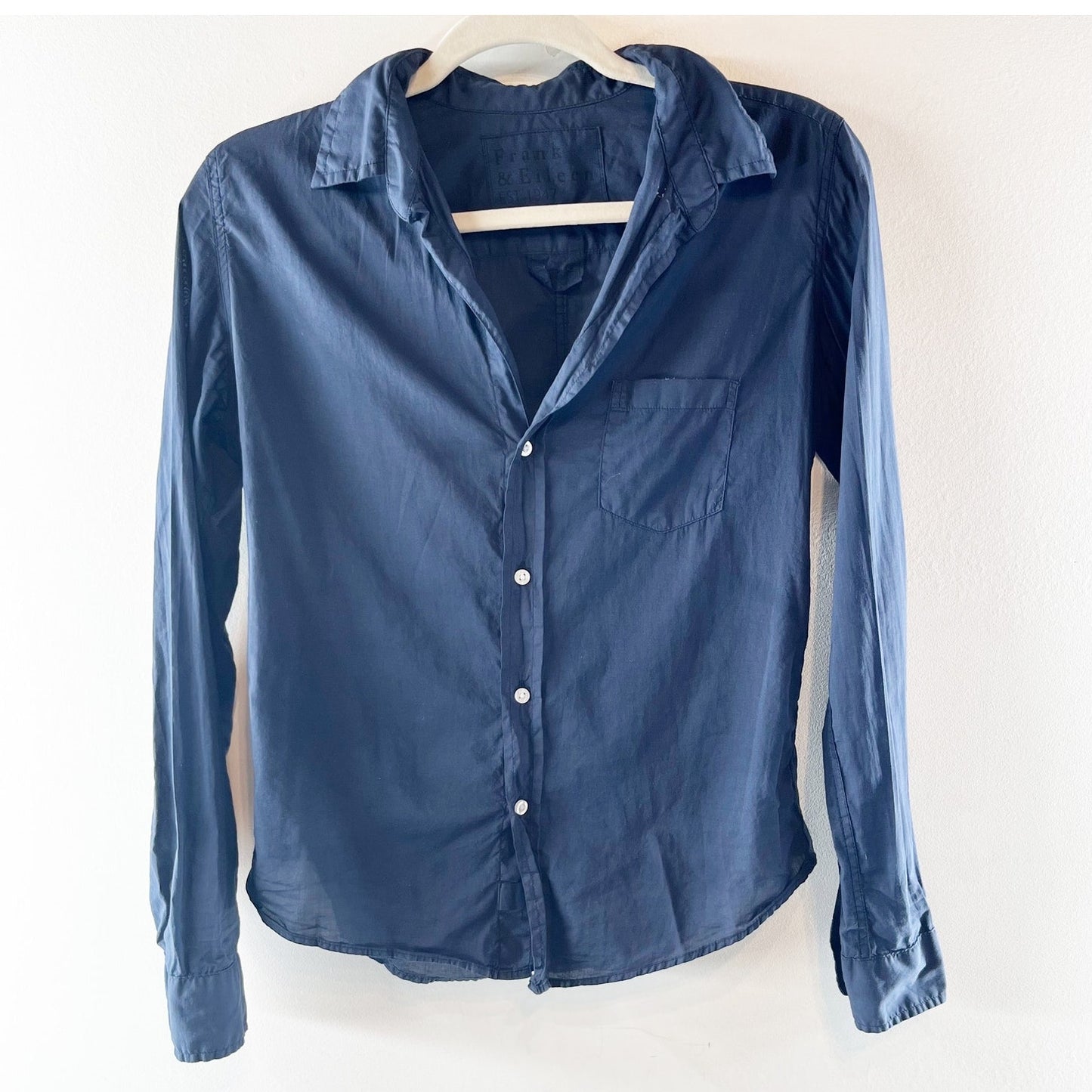 Frank & Eileen Barry Cotton Long Sleeve Pocket Button-Up Shirt Cabo Blue XS