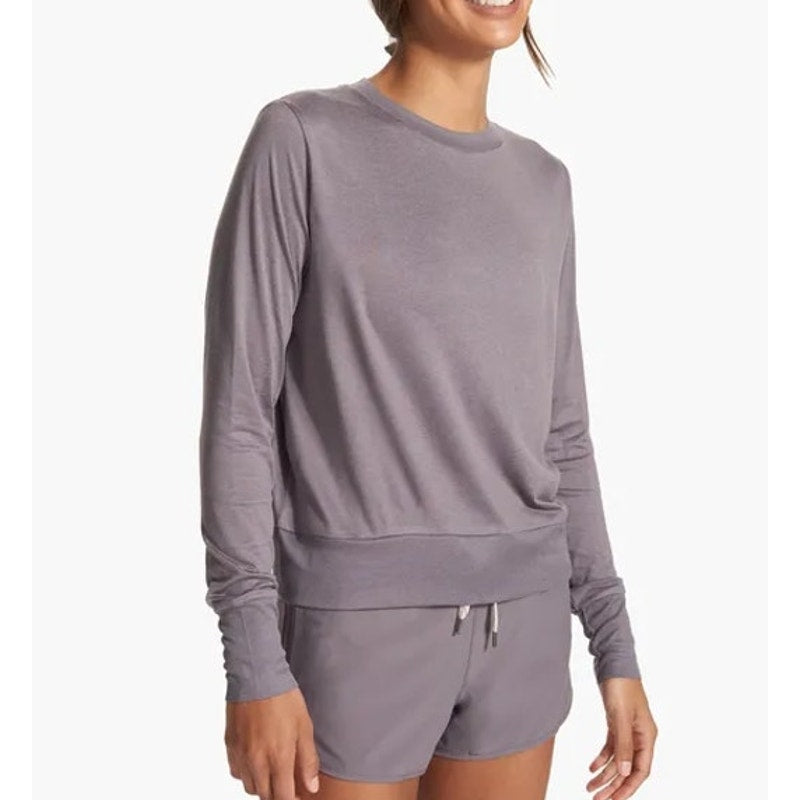 Vuori Daydream Long Sleeve Crew Neck T-Shirt Lavender Purple Medium