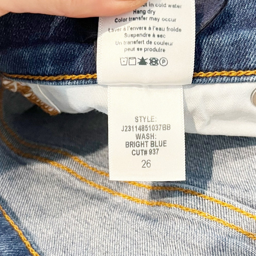 Veronica Beard Carson High Rise Denim Ankle Flare Jeans Bright Blue 26