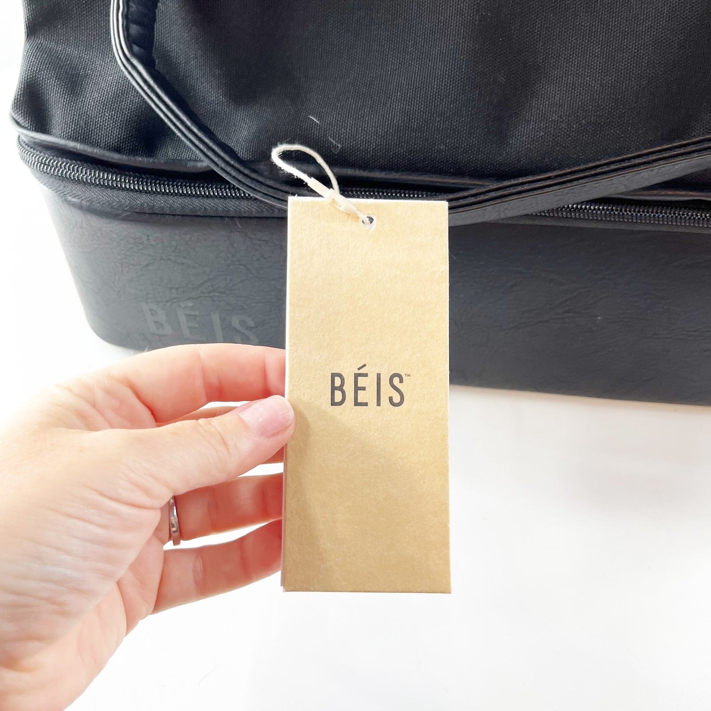 BEIS The Convertible Weekender Travel Duffle Carry On Luggage Bag Black