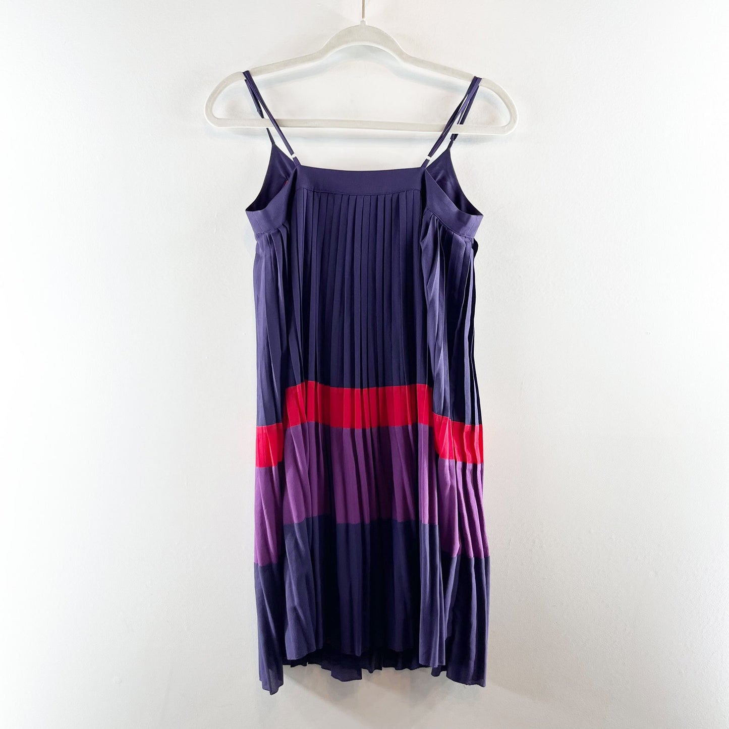 Corey Lynn Calter Pleated Plisse Mini Tunic Dress Purple XS