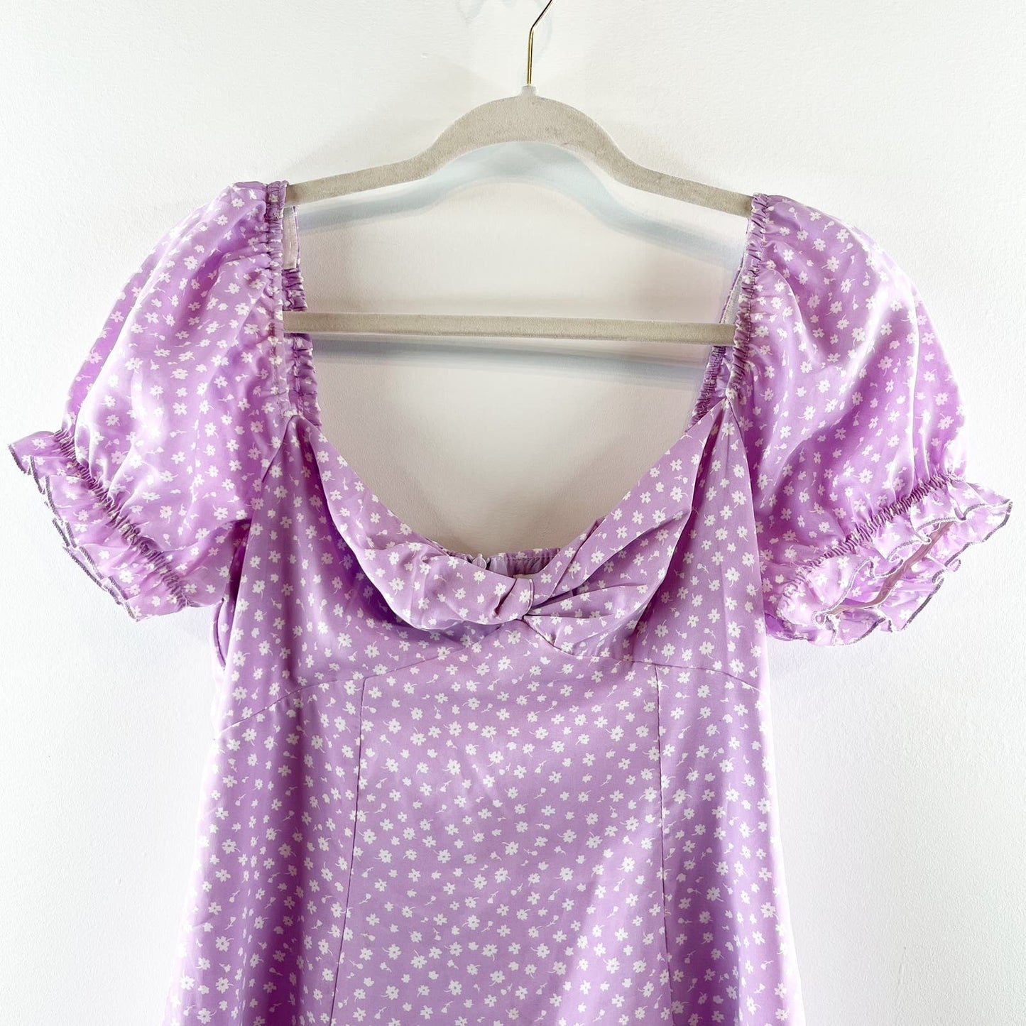 Princess Polly Freya Floral Short Sleeve Mini Dress Purple 6