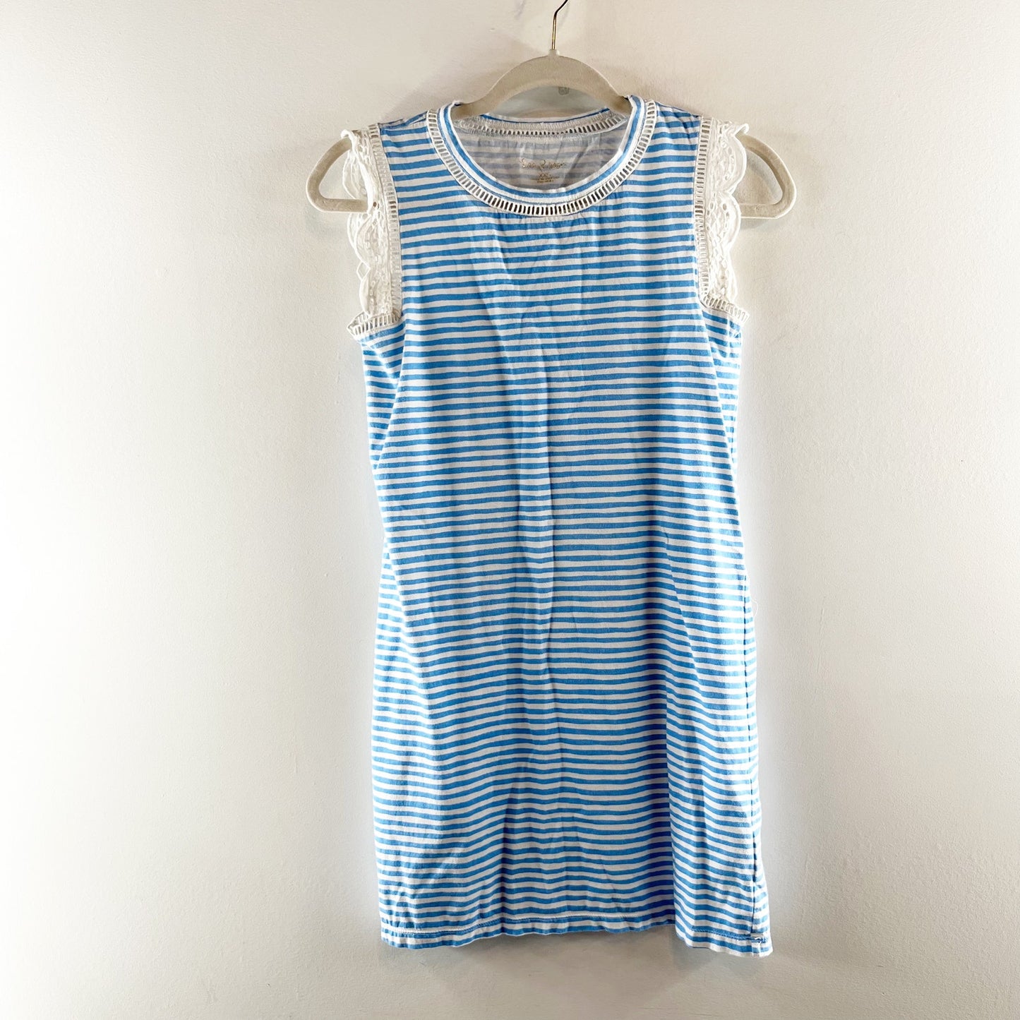 Lilly Pulitzer Agee Striped Cotton Mini Dress Blue White XXS