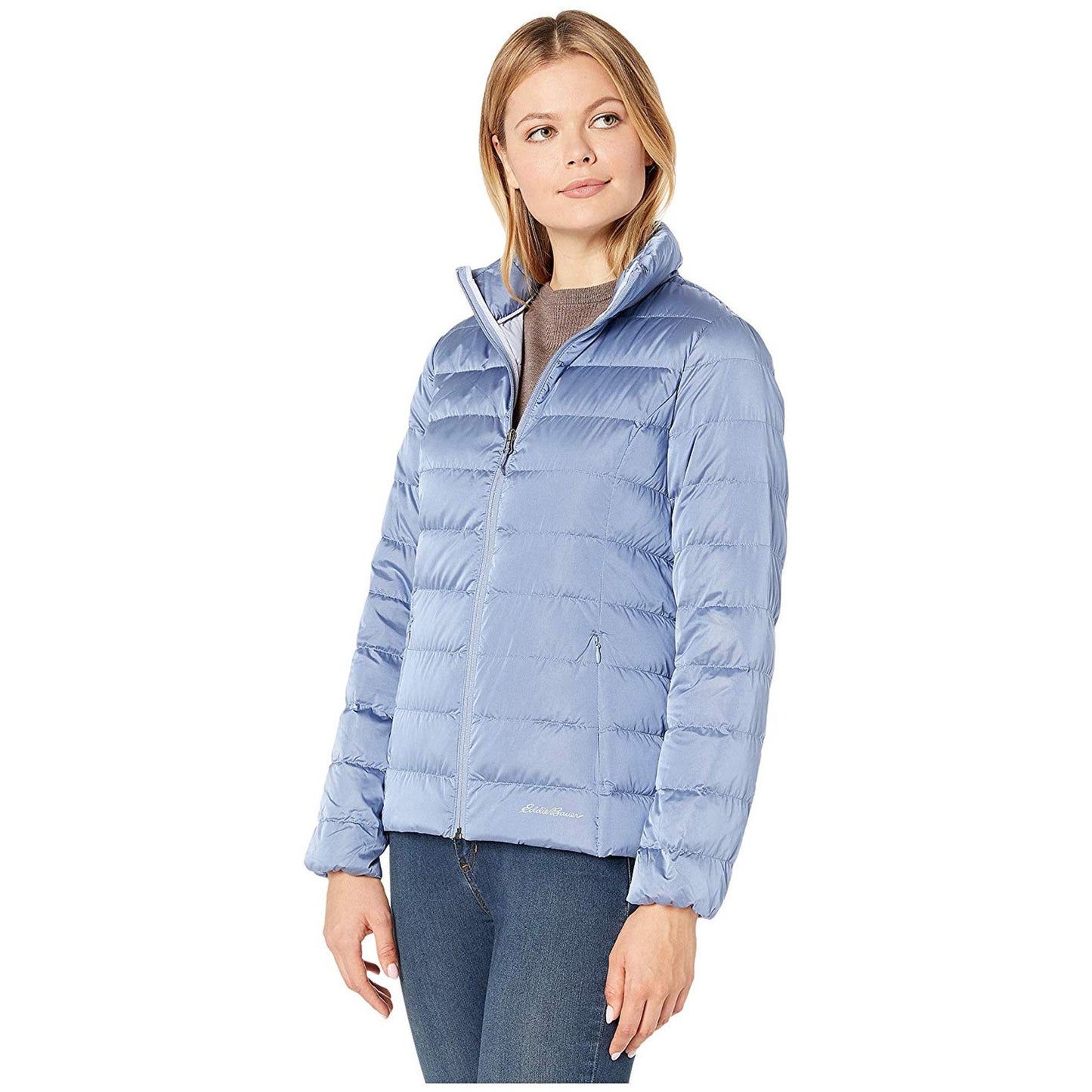 Eddie Bauer Cirruslite Full Zip Down Puffer Jacket Dusty Blue Plus Size 2XL