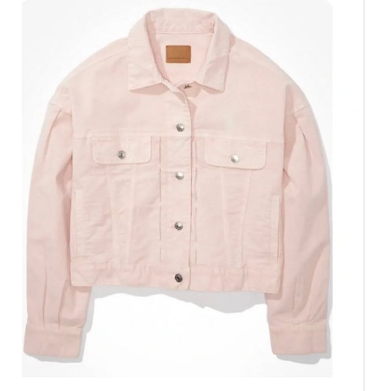 American Eagle Outfitters Long Sleeve Corduroy Jacket Light Pink Large