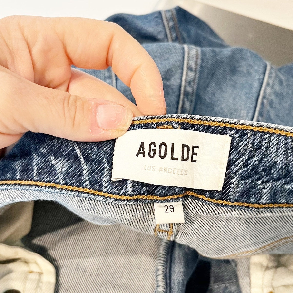 AGOLDE Toni Mid Rise Ankle Slim Skinny Jeans Cotton Blue 29 / 8