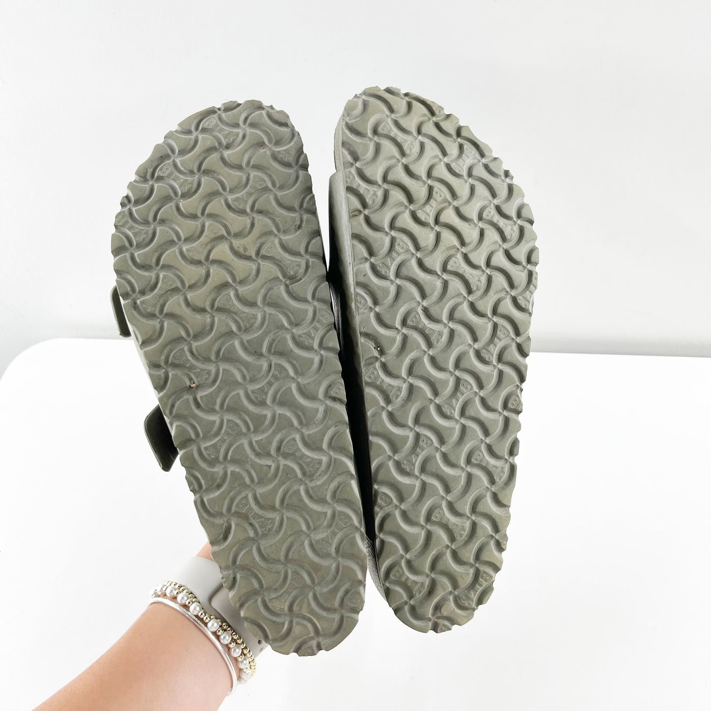 Birkenstock Arizona Double Buckle EVA Sandals in Khaki Green W 12 / M 10